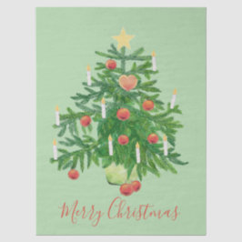 Papel De Seda Vintage Christmas Tree with a Star & Heart Cookie