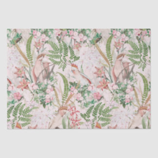 Papel De Seda Vintage Cockatoo Jungle Pattern Rubor