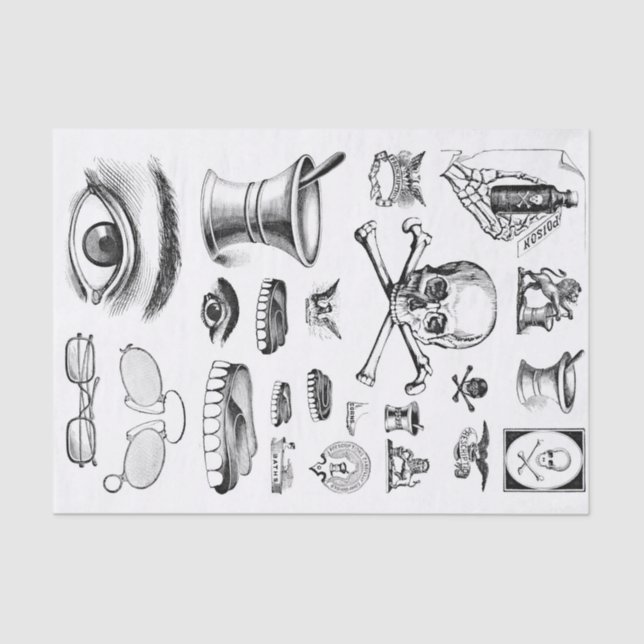 Papel De Seda Vintage Collage Decoupage Chemist Apothecary (Anverso)