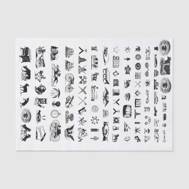 Papel De Seda Vintage Collage Decoupage Etchings Icons (Anverso)
