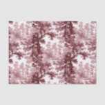 Papel De Seda Vintage Cottage Paisaje Toile-Pink & White<br><div class="desc">Clásico paisaje vintage de estilo toile de jouy con una casa de campo rústica y un puente en un claro enmarcado por un bosque de árboles en tonos claros y rosa oscuro sobre fondo blanco. El patrón no tiene fisuras y se puede rotar o cambiar de tamaño.</div>