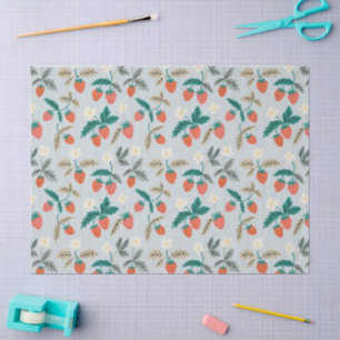 Papel De Seda Vintage Cottagecore Strawberry Pattern