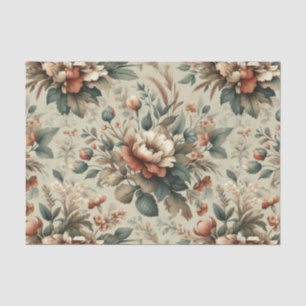Papel De Seda Vintage Cottagecore Watercolor Floral Earthy