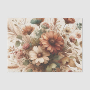 Papel De Seda Vintage Cottagecore Watercolor Floral Earthy