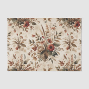 Papel De Seda Vintage Cottagecore Watercolor Floral Earthy