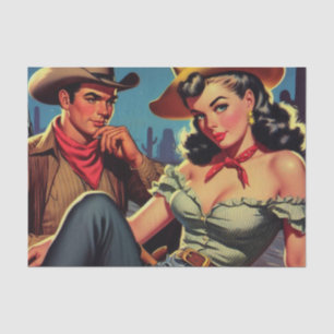 Papel De Seda Vintage Cowboy y Cowgirl
