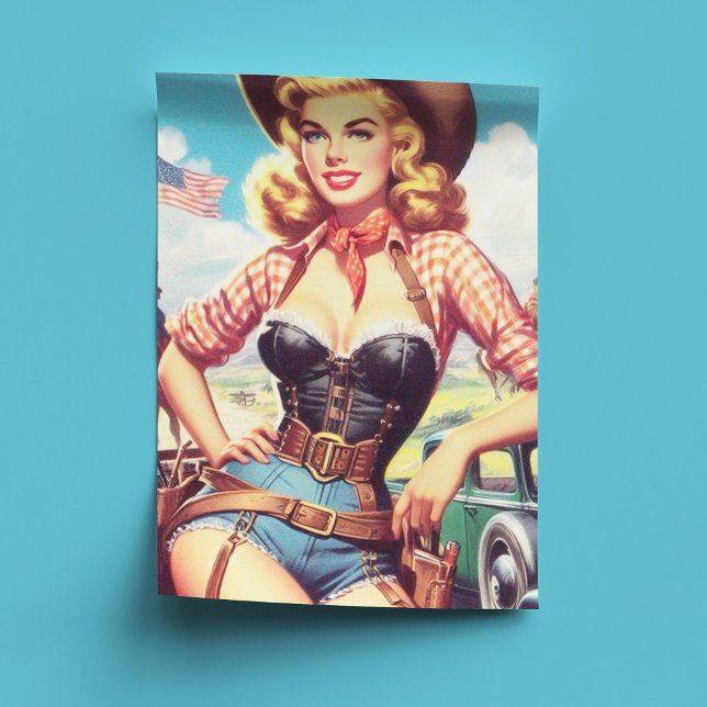 Papel De Seda Vintage Cowgirl Pin Up (Subido por el creador)