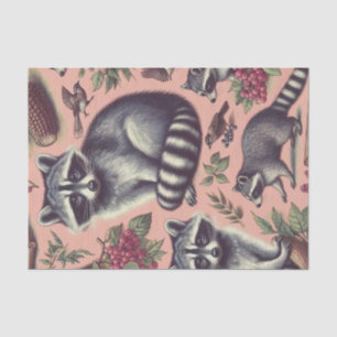 Papel De Seda Vintage Cute Racoon