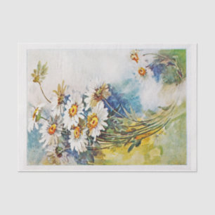 Papel De Seda Vintage Daisy Watercolor Art