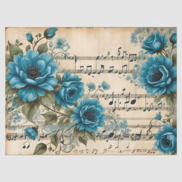 Papel De Seda Vintage Dance Music Notes Floral Deco Design
