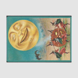 Papel De Seda Vintage Dancing Wits Luna llena Jack O Lantern