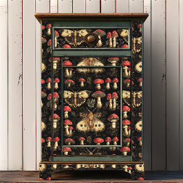 Papel De Seda Vintage Dark Academia Moth and Mushroom