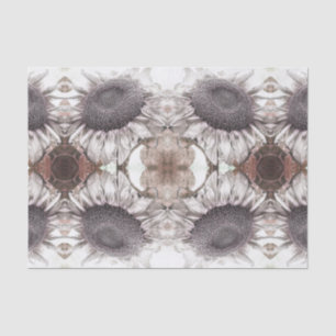 Papel De Seda Vintage de girasol Sepia Marrón Patrón de arte flo