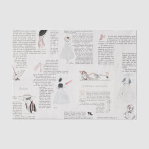 Papel De Seda Vintage de la moda francesa Art Deco Couture