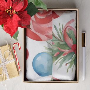 Papel de seda vintage de Navidad en acuarela