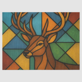 Papel De Seda Vintage Deer Tiffany Style Stained Glass Design