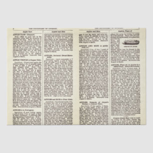 Papel De Seda Vintage Dictionary Cook Book Pages Recetas de Appl