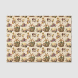 Papel De Seda Vintage Easter Bunny y tejido fiesta chica
