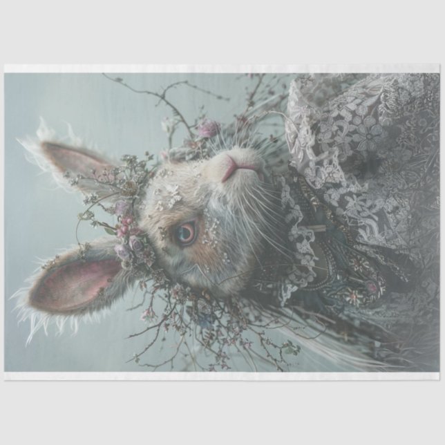 Papel De Seda Vintage Easter Rabbit Decoupage (Anverso)