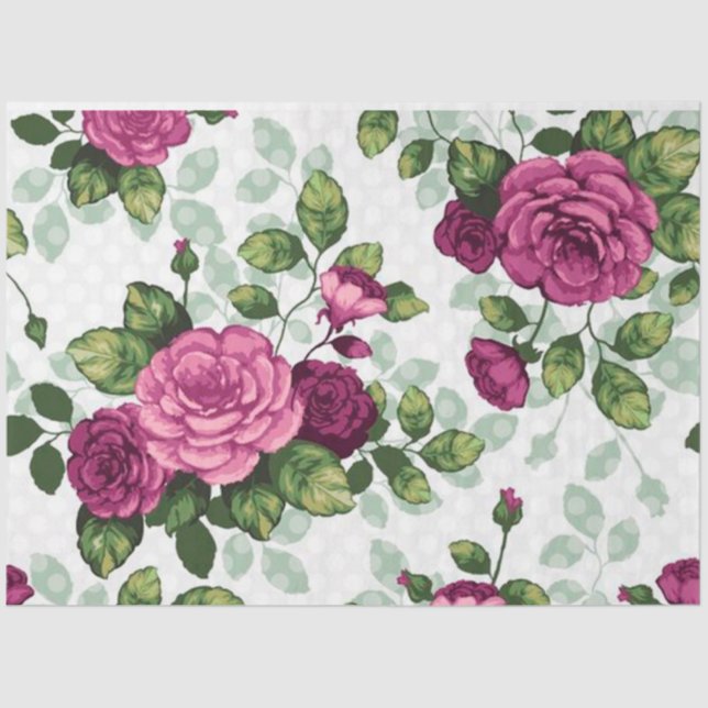 Papel De Seda Vintage Elegant Moderno Floral (Anverso)