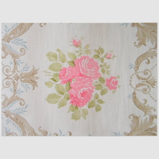 Papel De Seda Vintage Elegant Moderno Floral (Anverso)