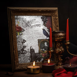 Papel De Seda Vintage Ephemera de viudas góticas de Halloween