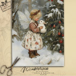 Papel De Seda Vintage Fairy y Bunny by Christmas Tree in Snow<br><div class="desc">Captura el encanto de una Navidad vintage con este encantador papel de pañuelos que presenta a una hada y a su amiga conejita junto a un árbol de Navidad cubierto de nieve. Esta delicada obra de arte reúne elementos de nostalgia, fantasía y magia navideña, lo que la hace perfecta para...</div>