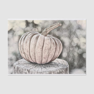 Papel De Seda Vintage Fall calabazas de otoño acuarela