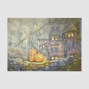 Papel De Seda Vintage Fall calabazas de otoño acuarela
