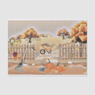 Papel De Seda Vintage Fall calabazas de otoño acuarela