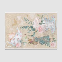 Papel De Seda Vintage Fantasy Alice En La Decoración Del País De