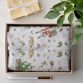 Papel De Seda Vintage Feliz Navidad Santa