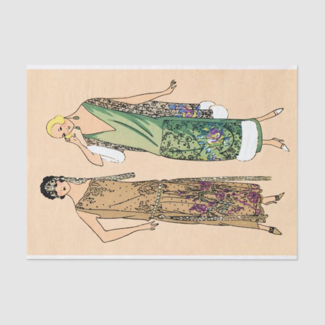 Papel De Seda Vintage flapper women, desoupage (Anverso)