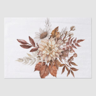 Papel De Seda Vintage Flor de Otoño Bouquet Floral Decoración