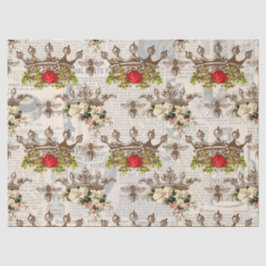 Papel De Seda Vintage Floral Crowne with Bees Decoupage