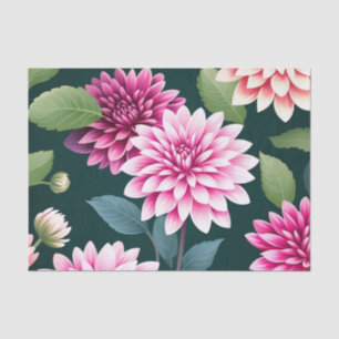 Papel De Seda Vintage Floral Dahlias