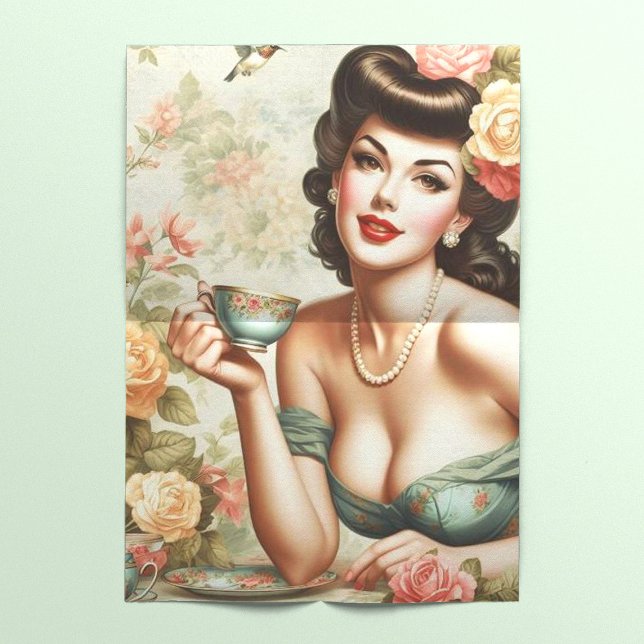 Papel De Seda Vintage Floral Pin Up (Subido por el creador)