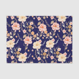 Papel De Seda Vintage floral rosa Rubor de la Marina Botánica El