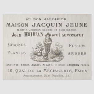 Papel De Seda Vintage French Gardener Typography Farmer Paris Ad