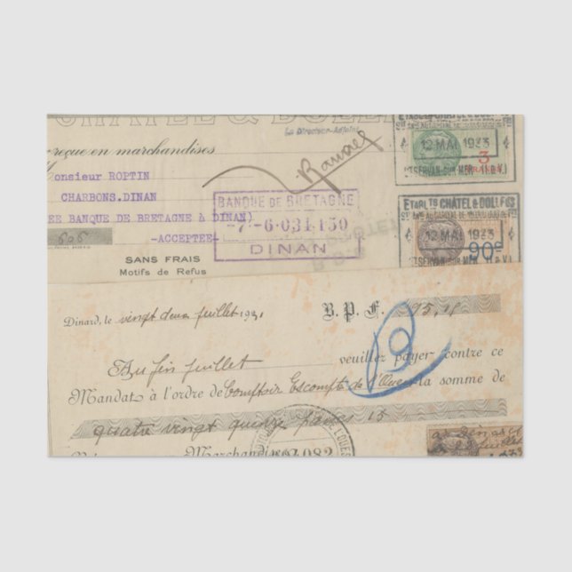 Papel De Seda Vintage French Reciept (Anverso)