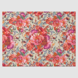 Papel De Seda Vintage Fuchsia Blooms