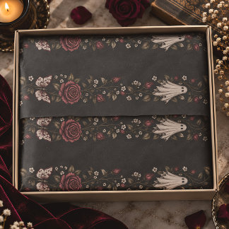 Papel De Seda Vintage Ghost Rose Butterfly Gótico Halloween