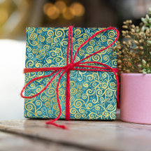 Vintage Gold Swirls Pattern Boho de lujo con clase