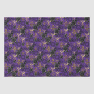 Papel De Seda Vintage Gótico Phoenix y Rosas Purple Pattern