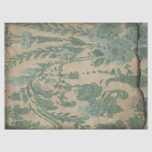 Papel De Seda Vintage Green Plants on Brown Decoupage