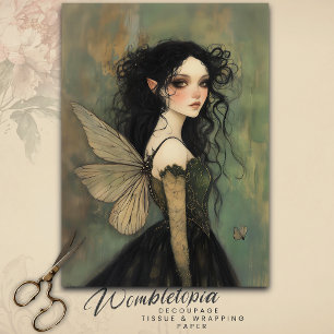 Papel De Seda Vintage Hada Gótica en la Decoración de Vestido Ne