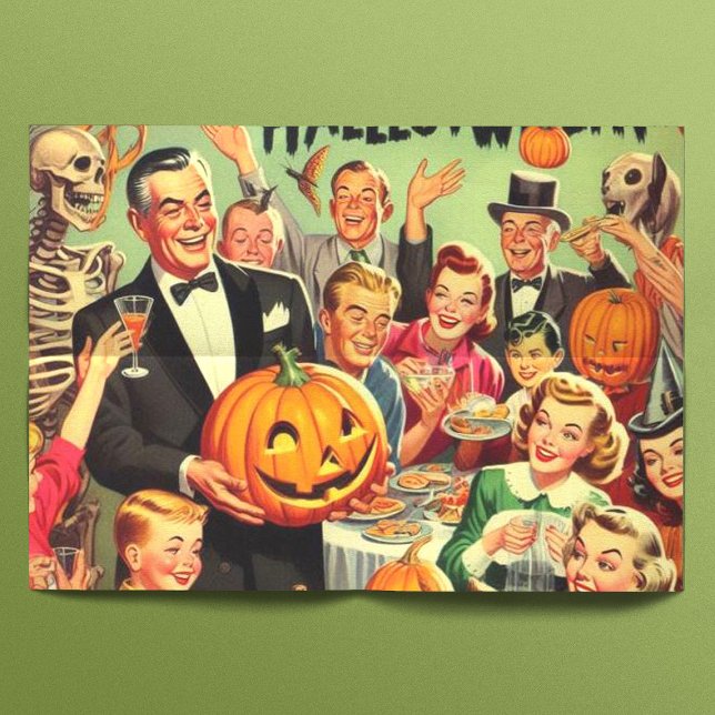 Papel De Seda Vintage Halloween Party Ilustracion (Subido por el creador)