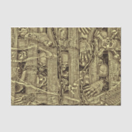 Papel De Seda Vintage Halloween Sepia Tone Skulls góticos