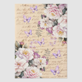 Papel De Seda Vintage Inspired Floral Love Letter Decoupage