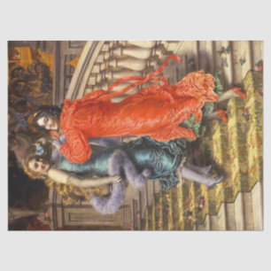 Papel De Seda Vintage Ladies In Naranja Gray In Theatre Decoupag